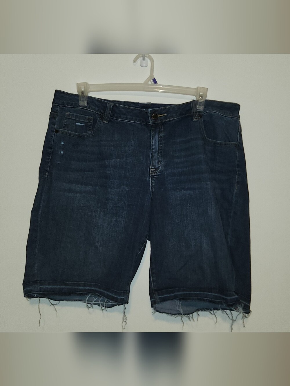 Dark Wash Denim Shorts. Lane Bryant 20 Bermuda Distressed
